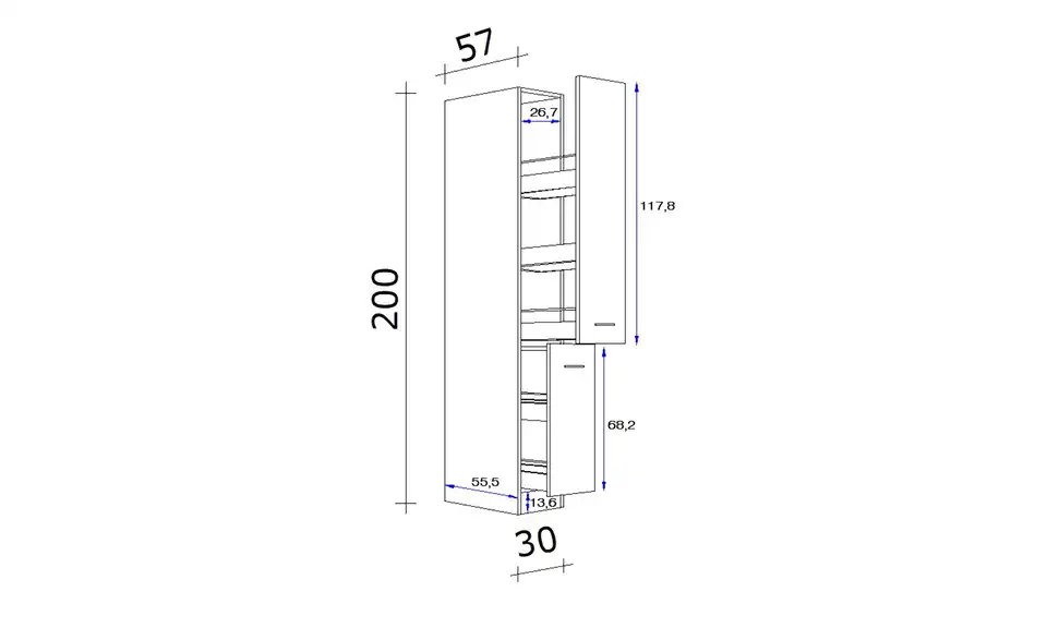 Apothekerschrank Genk 200 cm 5 Stück