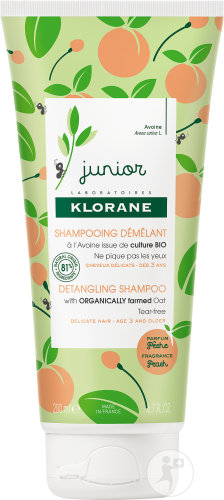 Klorane Junior Avoine Bio ShampoingDémêlant Parfum Pêche Dès 3 Ans 200ml