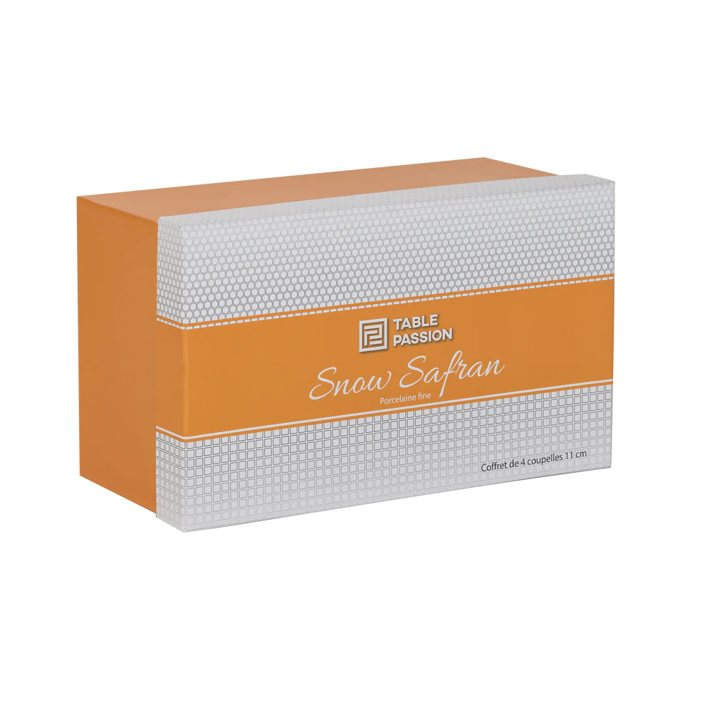 Coffret de 4 coupelles Snow safran Table passion