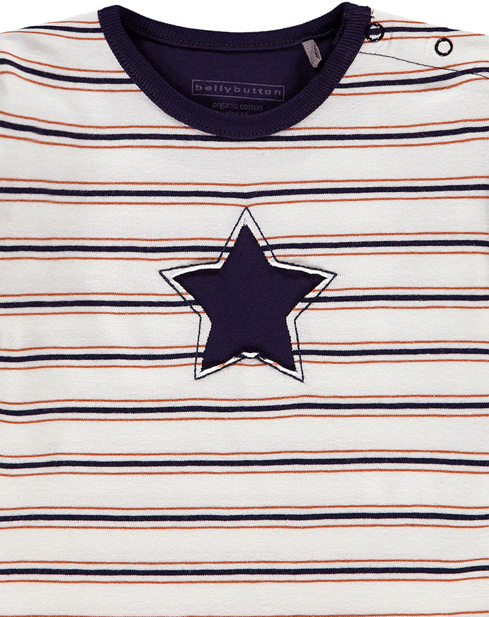 Langarmshirt STAR gestreift in offwhite