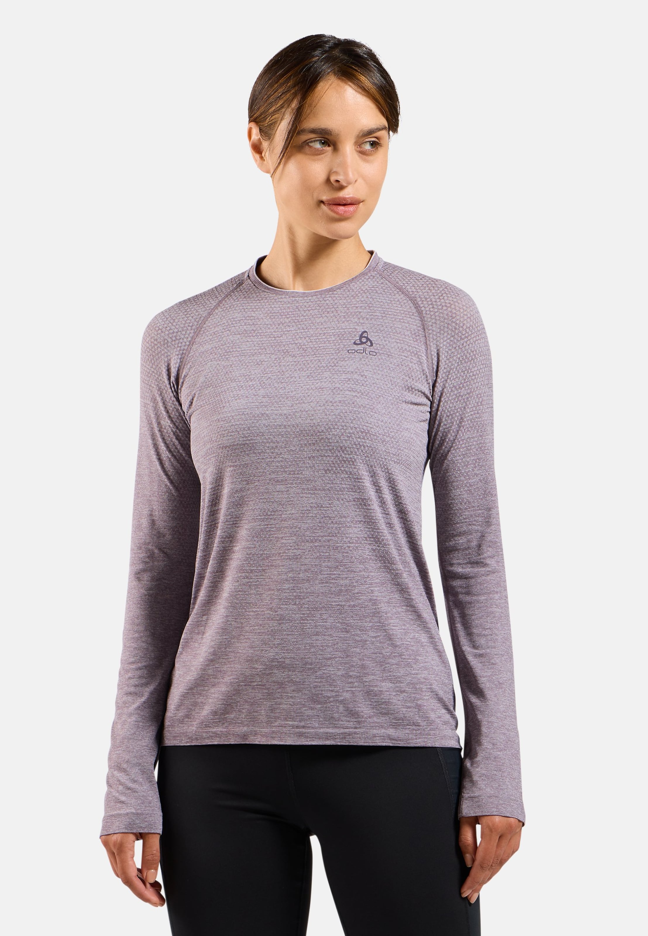 Essentials Seamless Langarm-Laufshirt in gray ridge melange