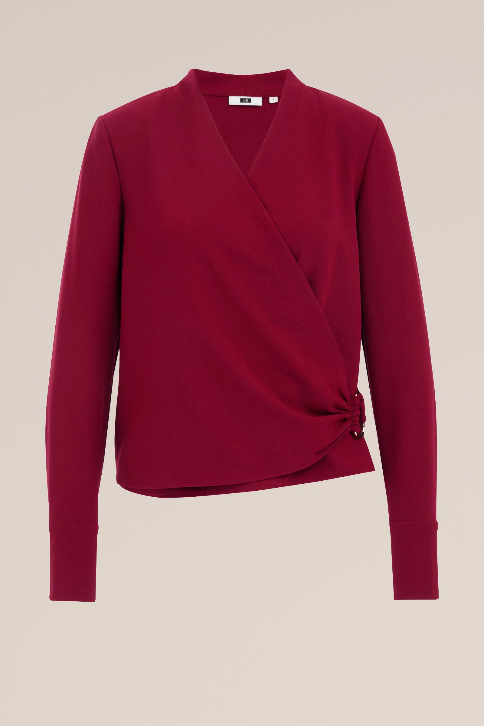 blouse met sluitdetail WE Fashion Donkerrood