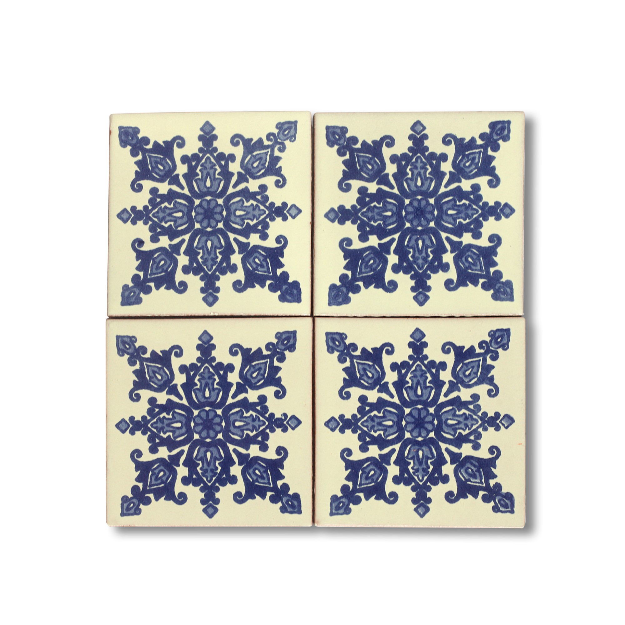 Kachel 'La Paz', blau, weiß, T 10 cm, B 10 cm, H 0,5 cm von fischer's lagerhaus