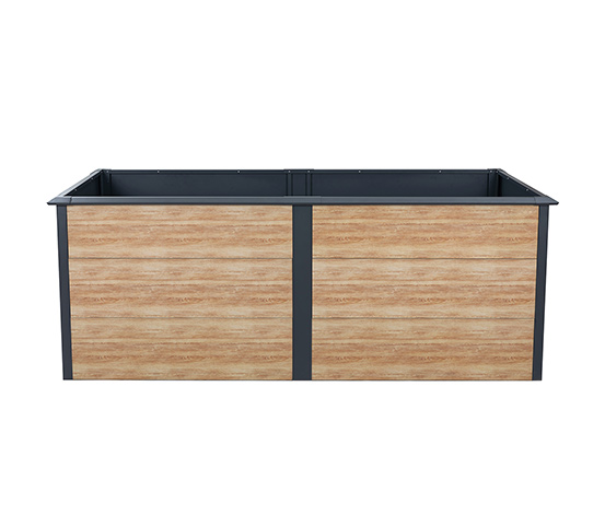 Hochbeet mit Schneckenschutz, 200 cm, Holzoptik