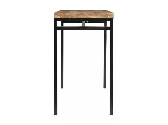 Table haute industrielle en bois manguier massif et métal noir L115 cm YPSTER