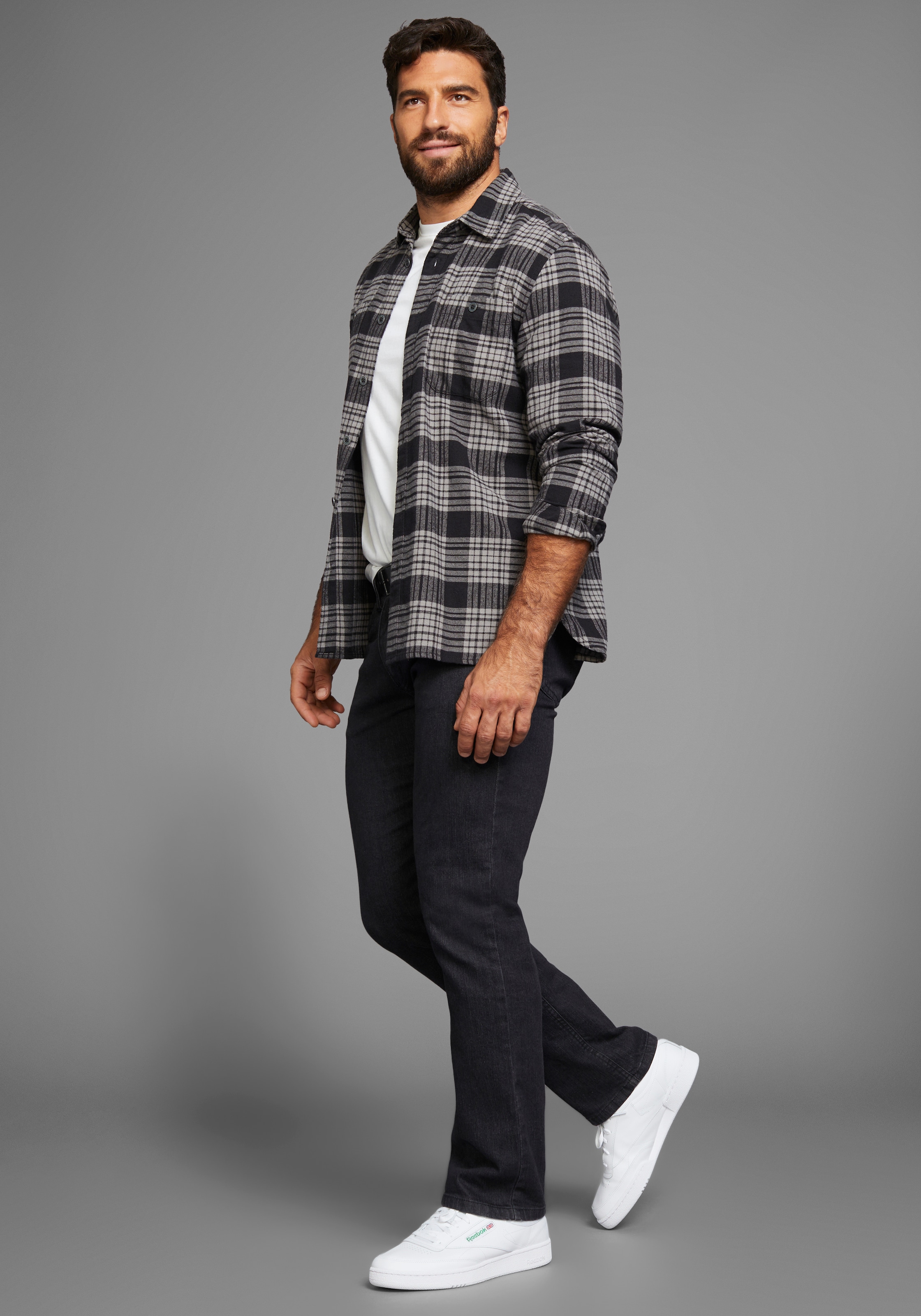 Man's World Flanellhemd , mit Brusttasche