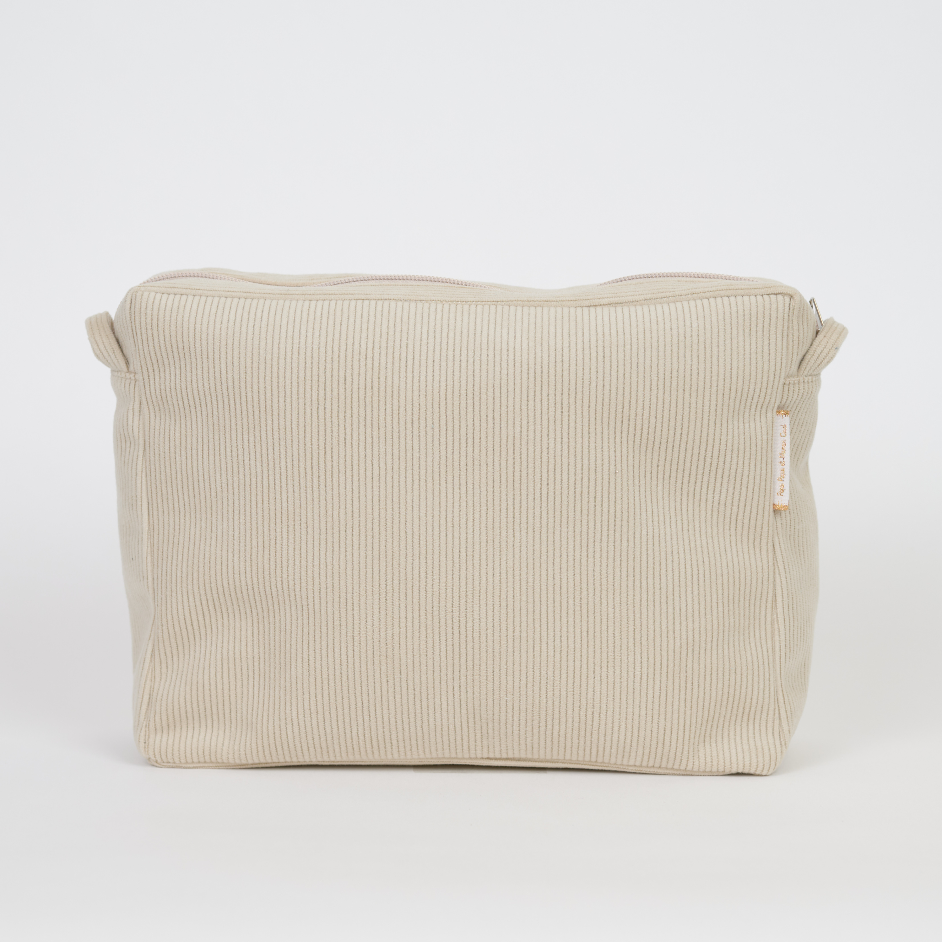 Base Grande Besace Sans Bandoulière Velours Côtelé Beige