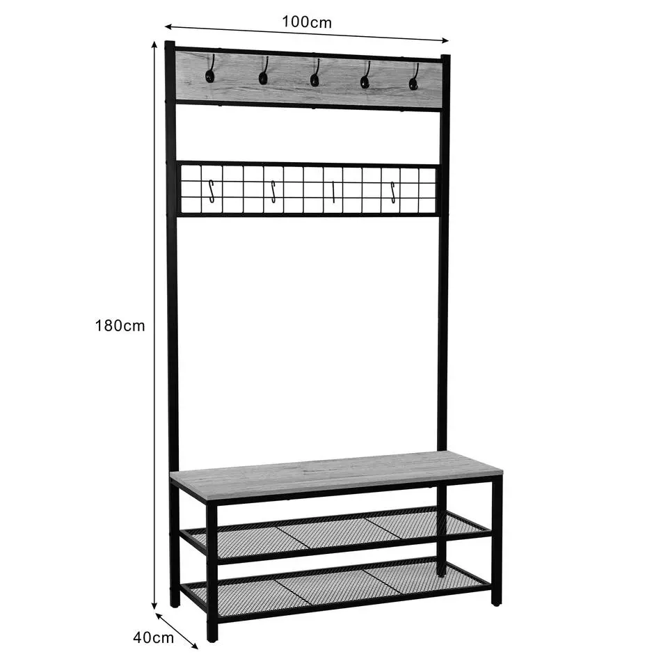 Halkast Alizee - 100x40x180cm - eikdecor/zwart