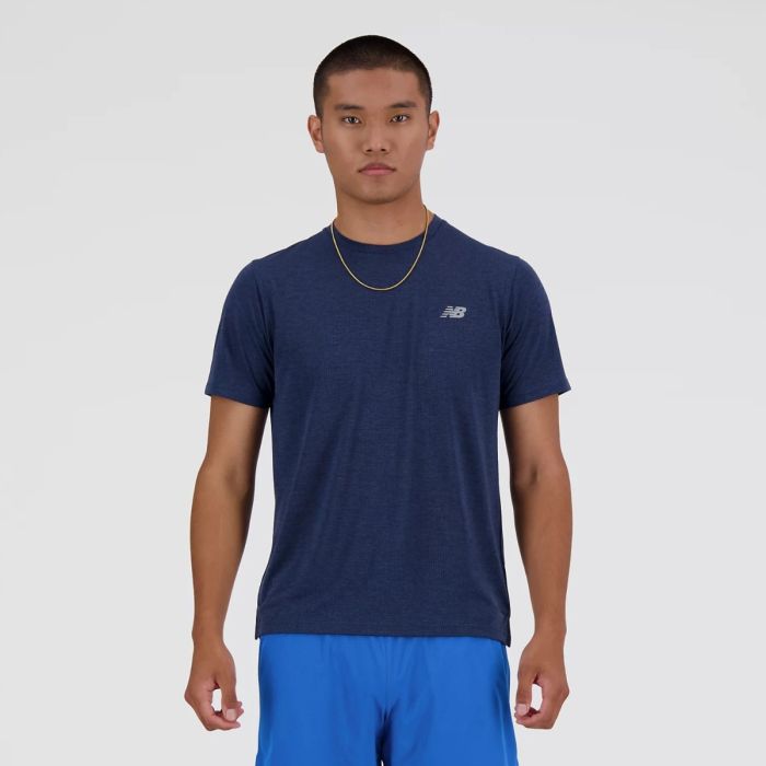 New Balance Herre T-shirts Athletics Run T-shirt Blå