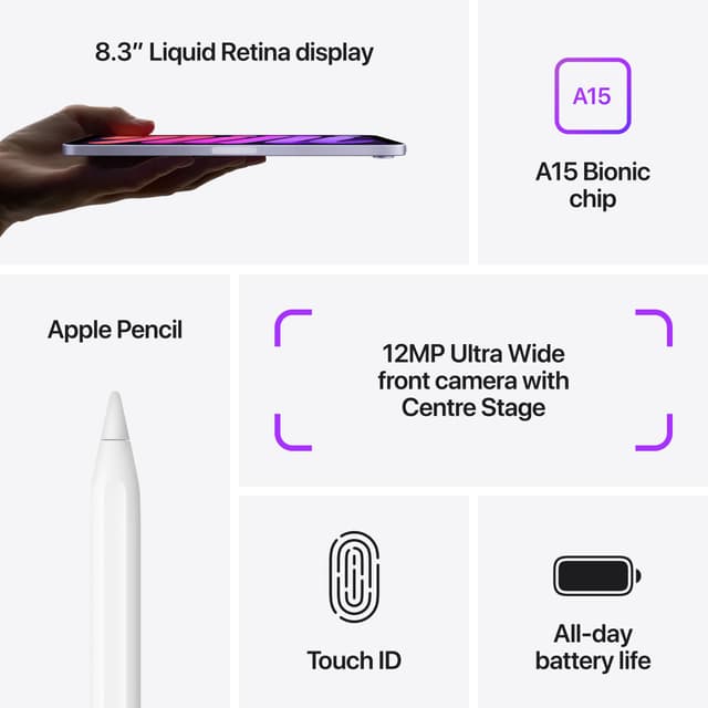 iPad mini (2021) 256 GB 5G (lilla)
