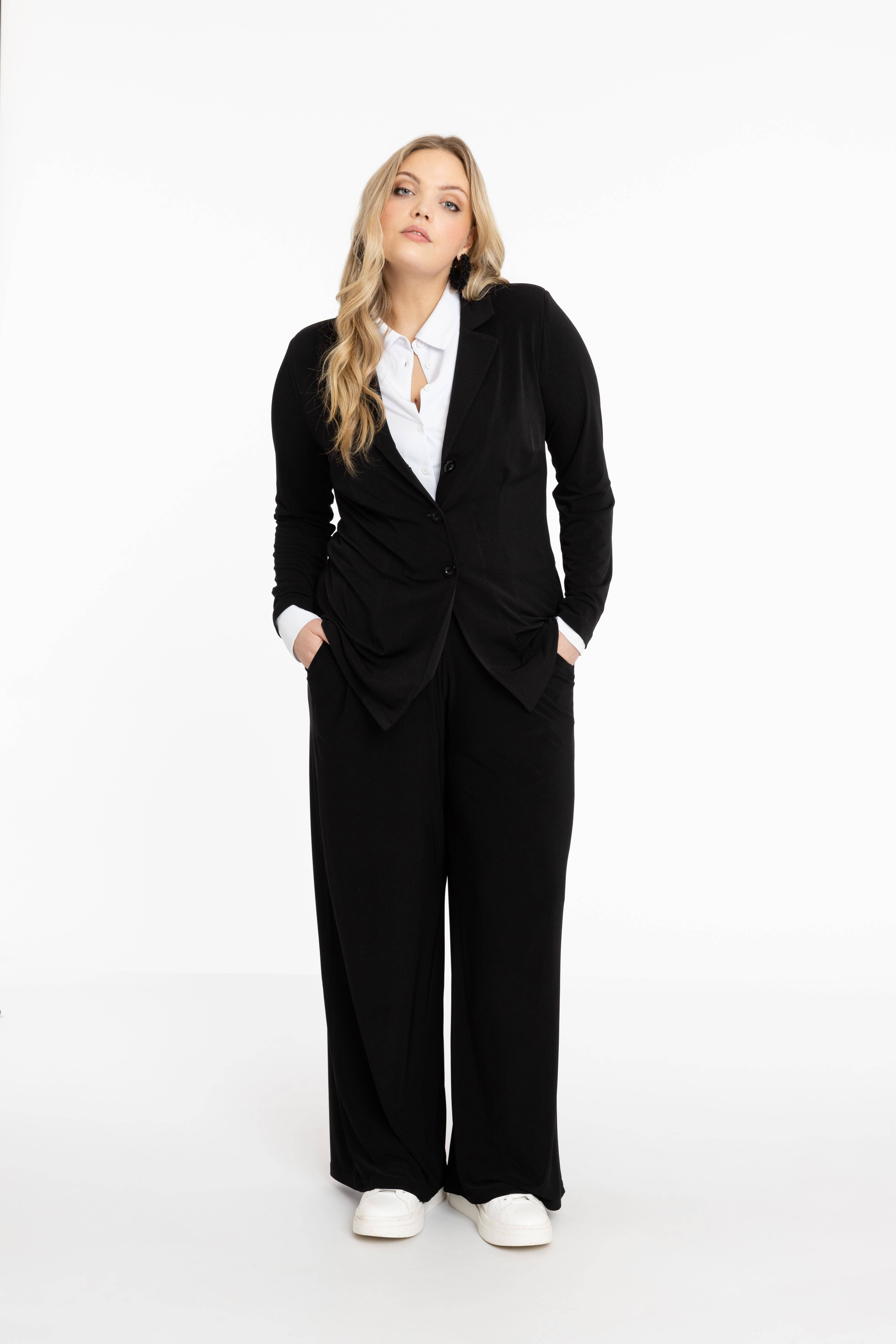 YOEK blazer van travelstof DOLCE zwart
