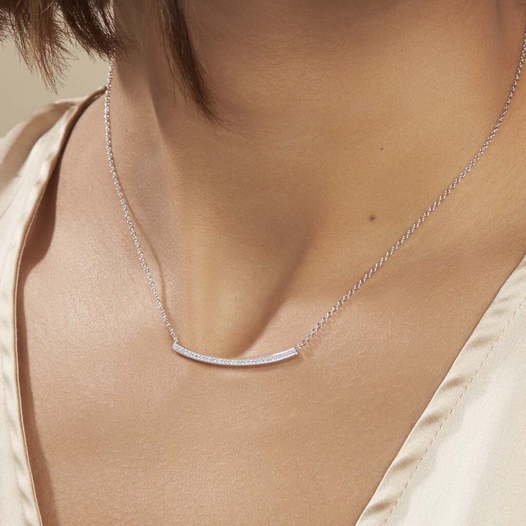 Collier Judith Argent Blanc Oxyde De Zirconium