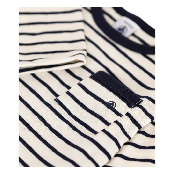 Petit Bateau Marinière Jersey Flammé | Ecru