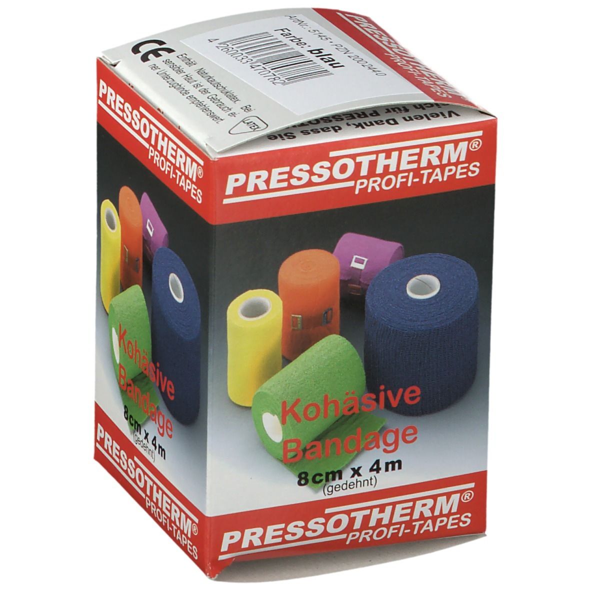 Pressotherm® Kohäsive Bandagen 8 cm x 4 m blau