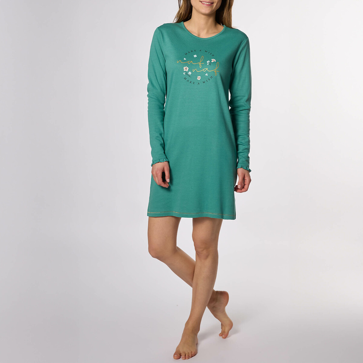 NAF NAF<br>Camisola de mangas compridas em tweed de algodão