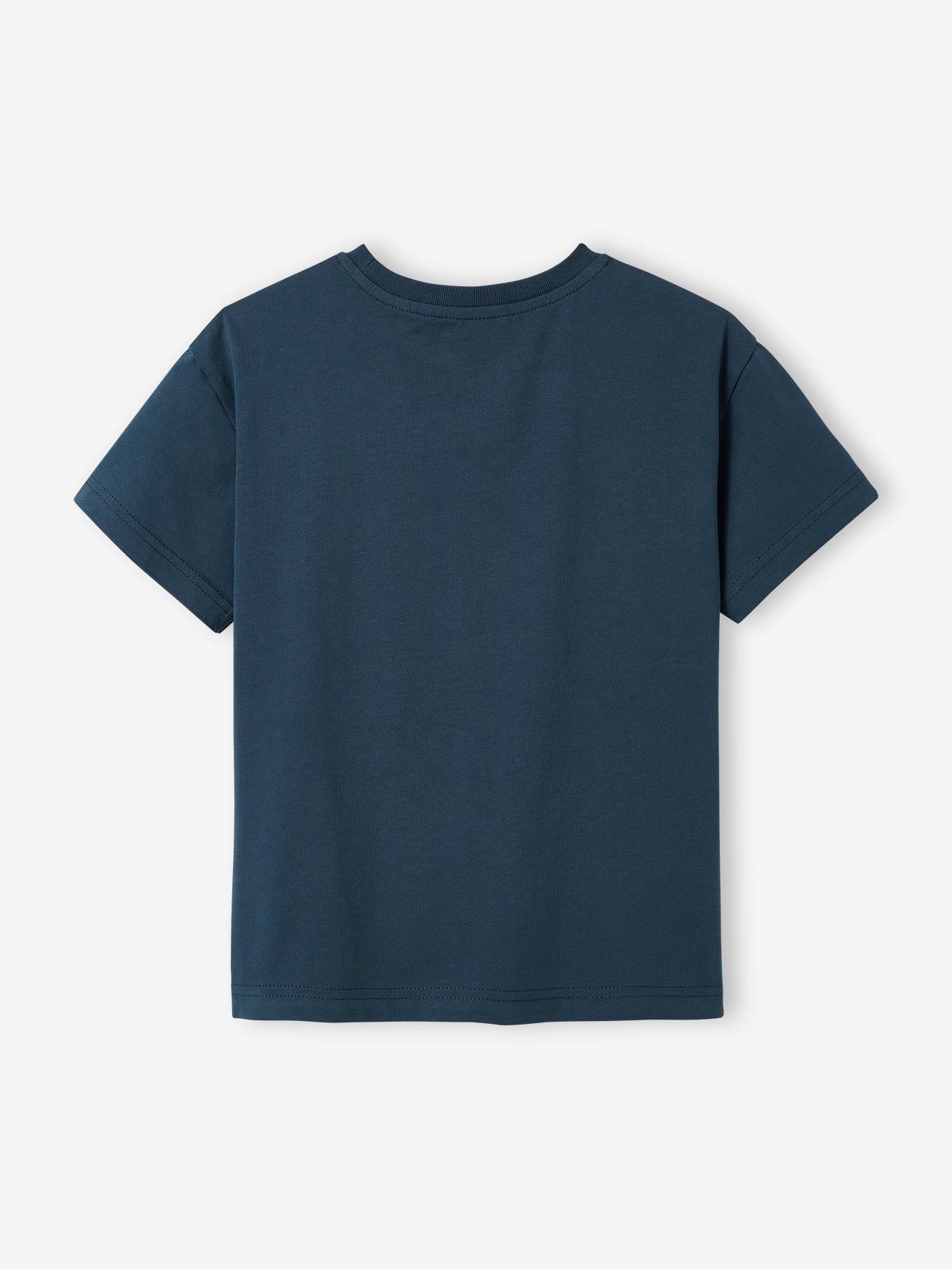 Camiseta azul marinho com lantejoulas e estampa de astronauta para meninos
