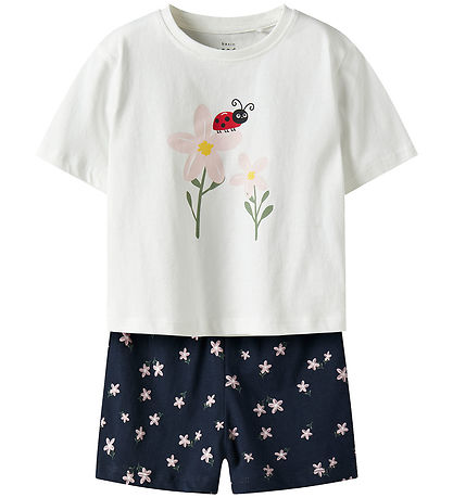 Name It Shorts Set - NmfVilinse - Bright White/Navy Blazer m. Bl