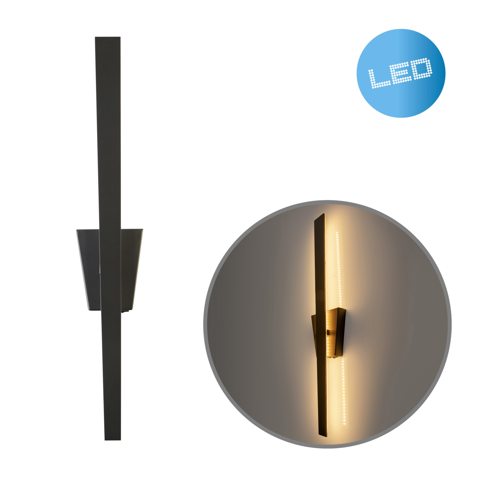 LED-Wandleuchte TREVOR - schwarz - 62 cm