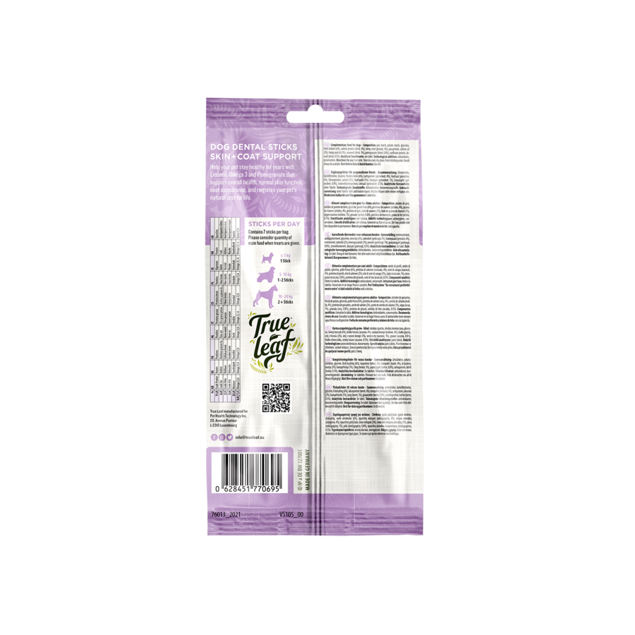 Petisco dental True Hemp Skin & Coat sabor frango
