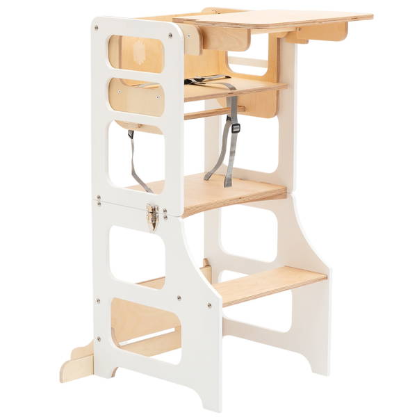 Duck WoodworksDuck Woodworks   klappbarer Lernturm und Hochstuhl weiss
