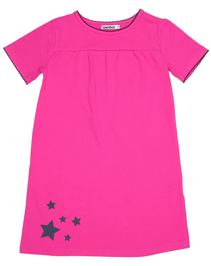 Kurzarm-Nachthemd STARLIGHT UNI in pink
