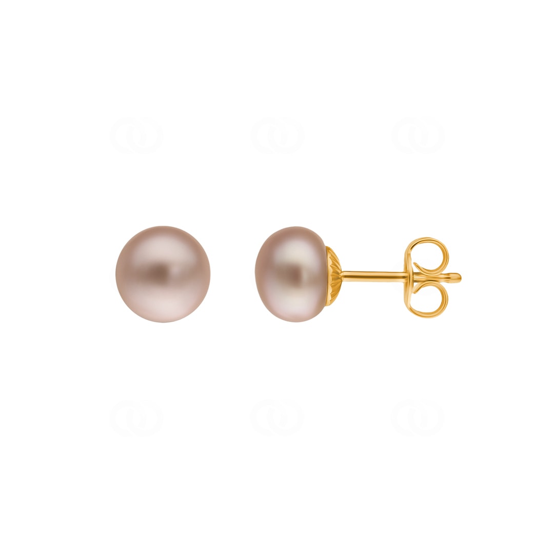 Ohrstecker 750/18 K Gelbgold mit Süsswasser-Kulturperle Ø 7.5mm