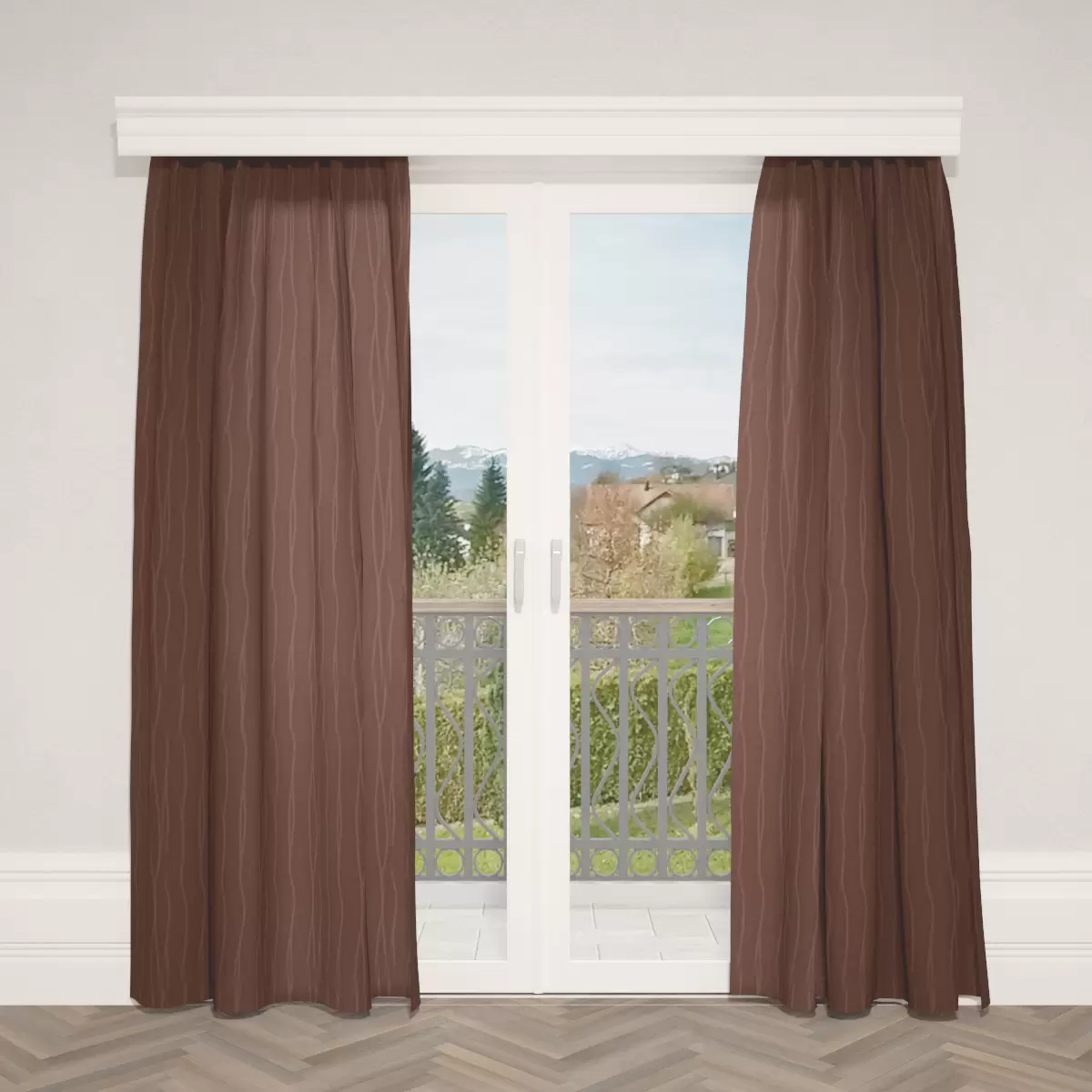 Nachtvorhang Jacquard Stripes Braun