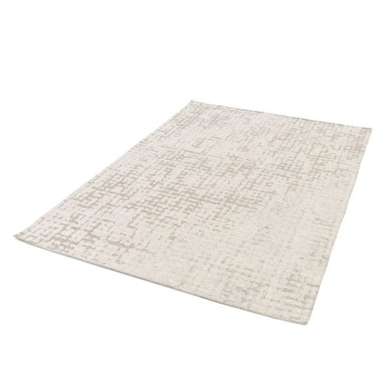 Tapis tissé en polyester recyclé et jute - arun - gris et crème - 160 x 230 cm