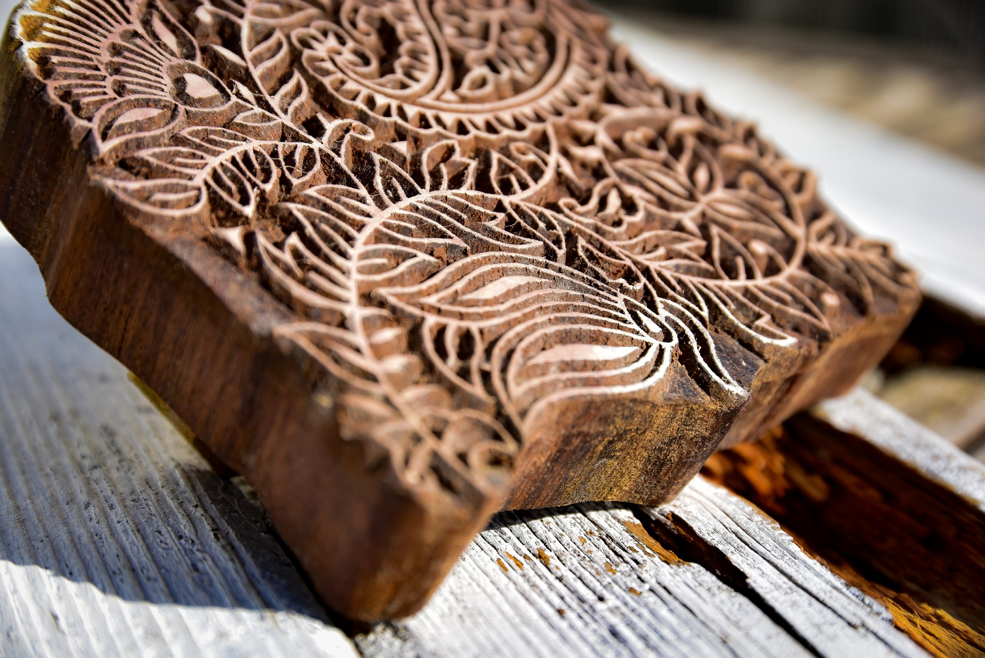 Holzstempel 'Paisley', handgeschnitzt, B 12 cm, H 14,5 cm günstig bestellen