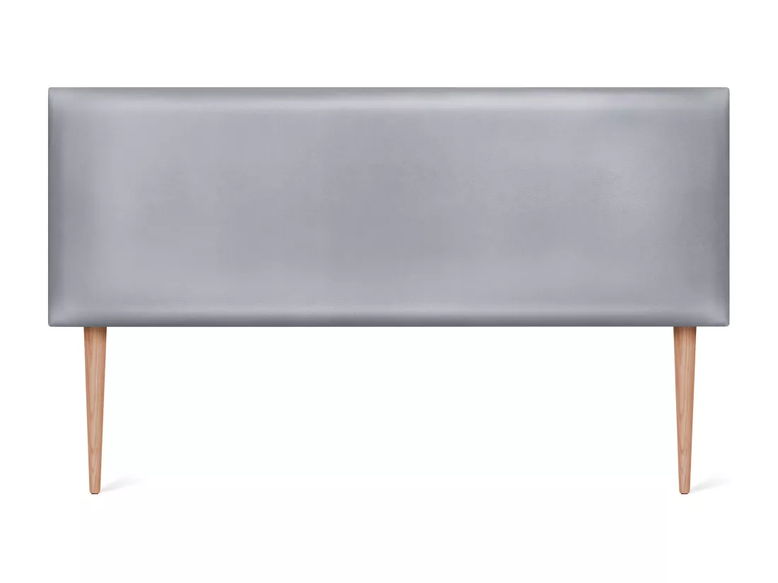 DHOME Tête de lit simili cuir lisse 160x105cm avec pieds Lits 150/160 - Argent