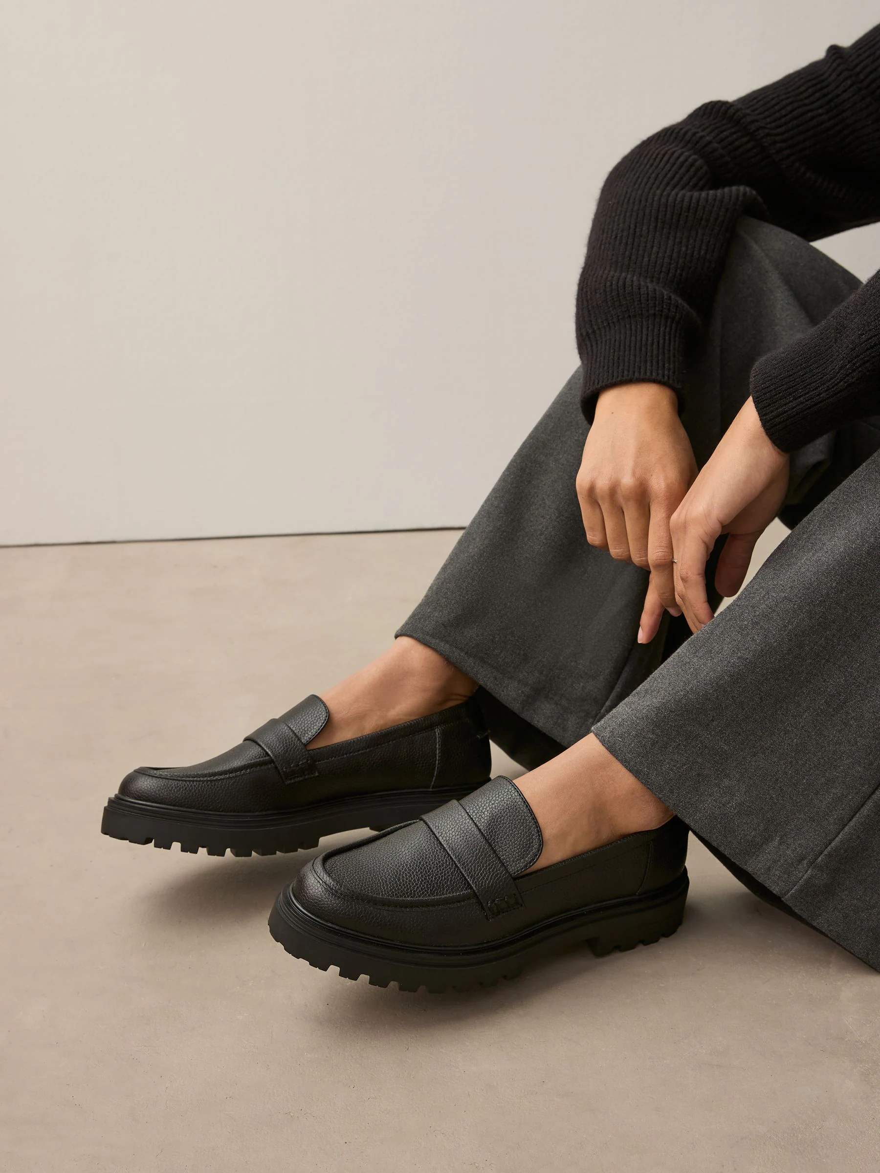 Zwart - Loafers met dikke zool