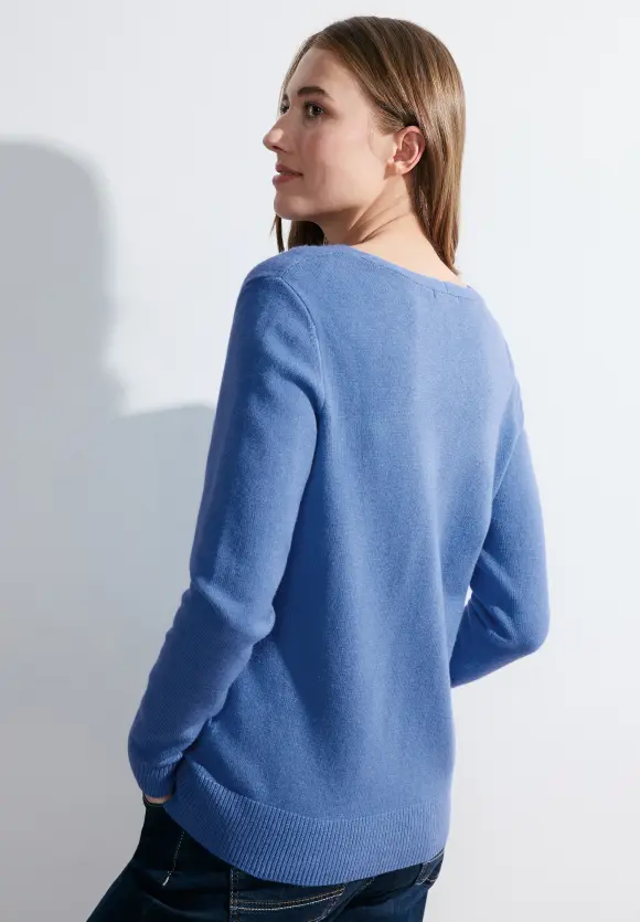 Cosy Strickpullover - water blue melange