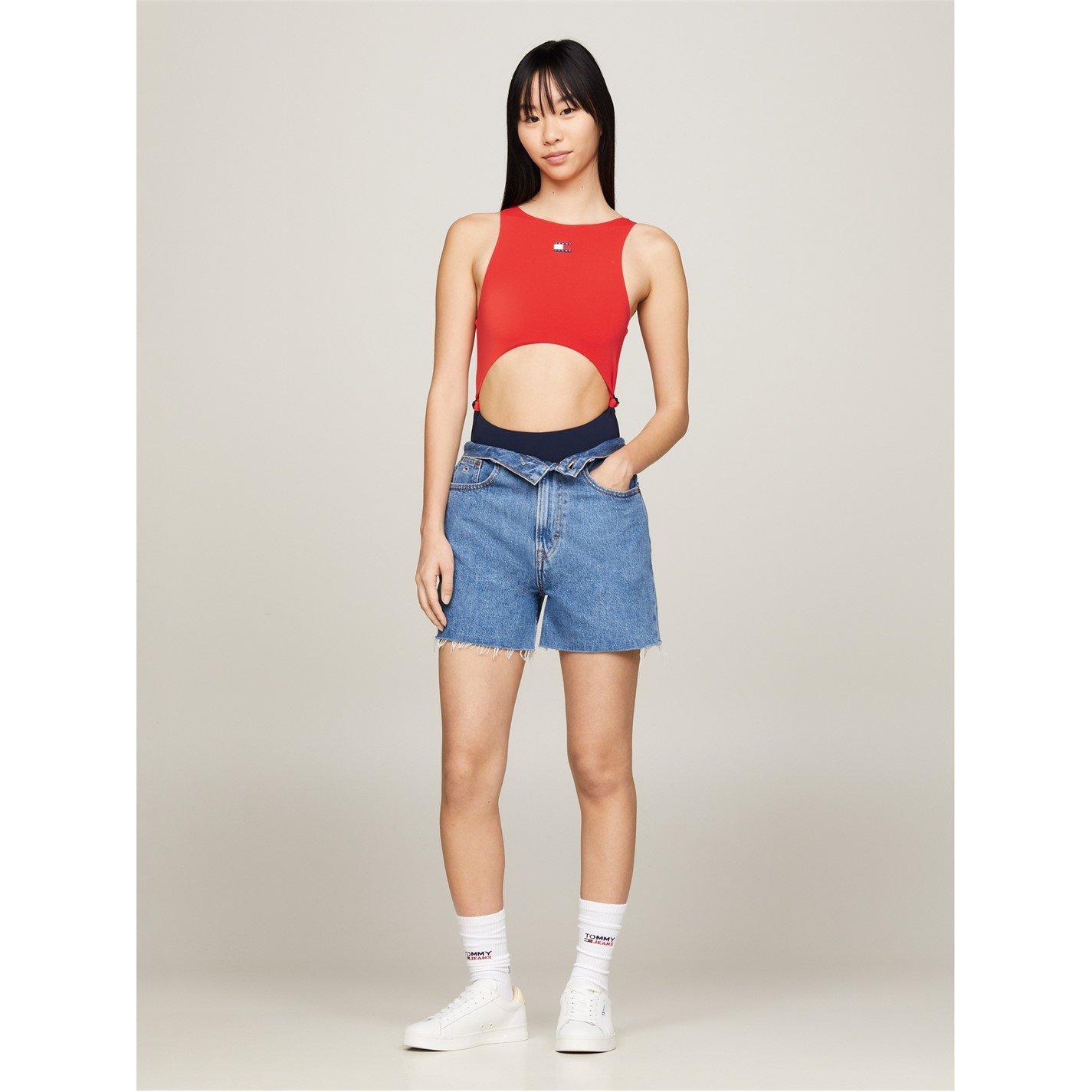 Tommy Hilfiger TB Cutout Swimsuit Womens