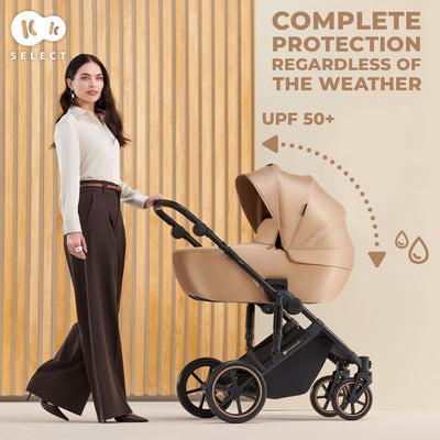 Kinderkraft PRIME 2 3-in-1 Duovogn Travelsystem inkl. Mink Pro, Dark Green