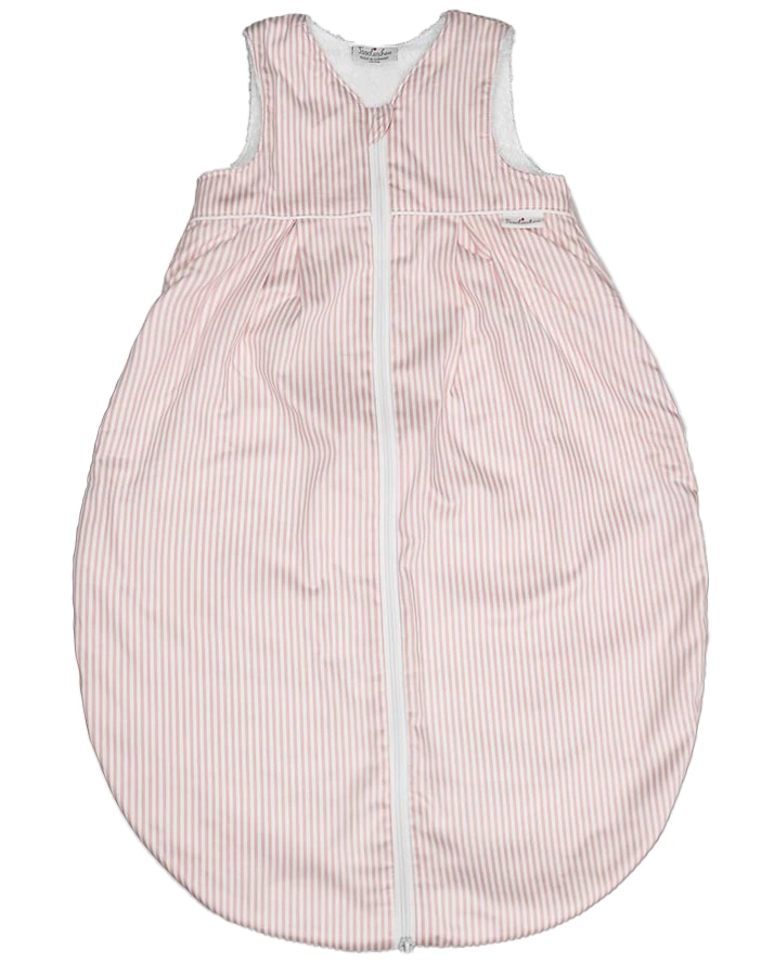 Frottee-Schlafsack mit Streifen in rosa/weiß