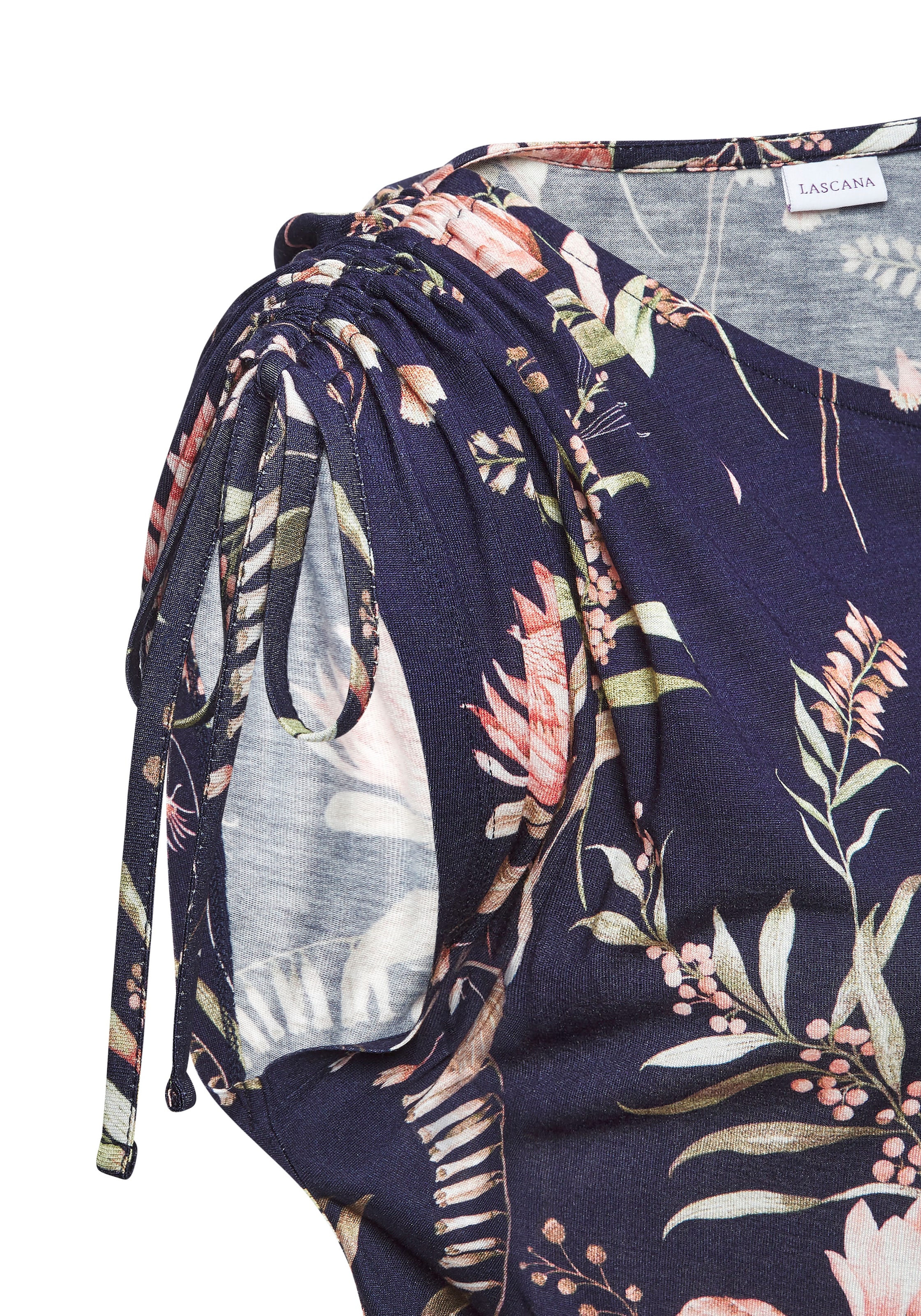 Vivance Jerseykleid mit Blumenprint, lockeres Sommerkleid, Strandkleid