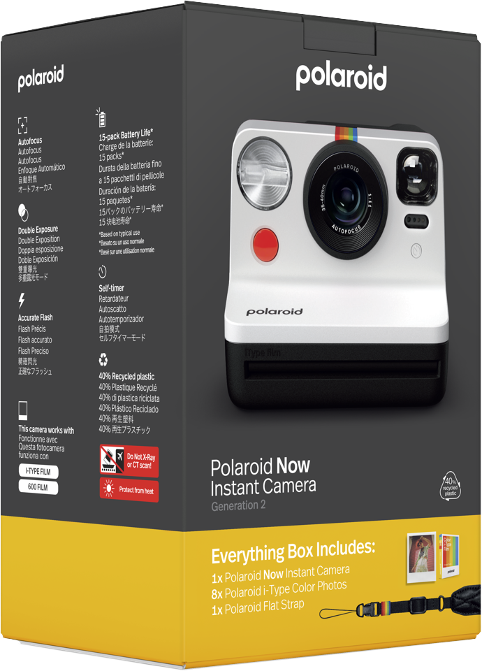 Polaroid - Now Gen 2 E-Box Kamera Limited Edition - Sort & Hvid