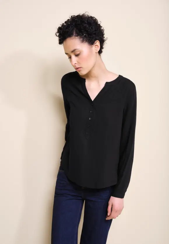 Bluse in Unifarbe - Black