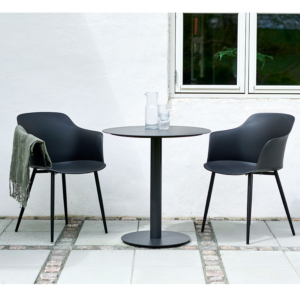 Ronde metalen tuintafel Sieb Ø70 xcm Zwart
