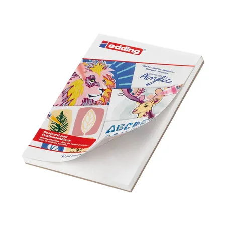 edding 30010 Acryl-Postkarten-Malblock, 300 g/qm, A6