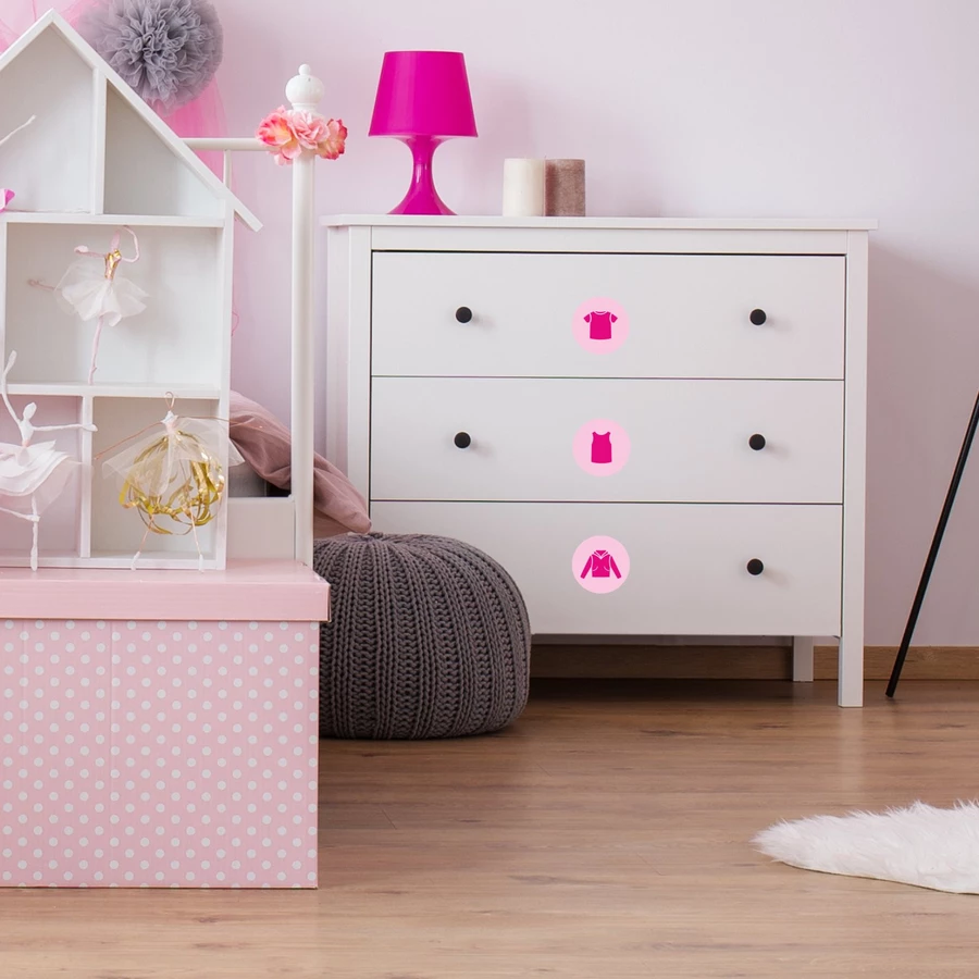 Nikima Möbelaufkleber Ordnungssticker für Kleidung pink rosa pink