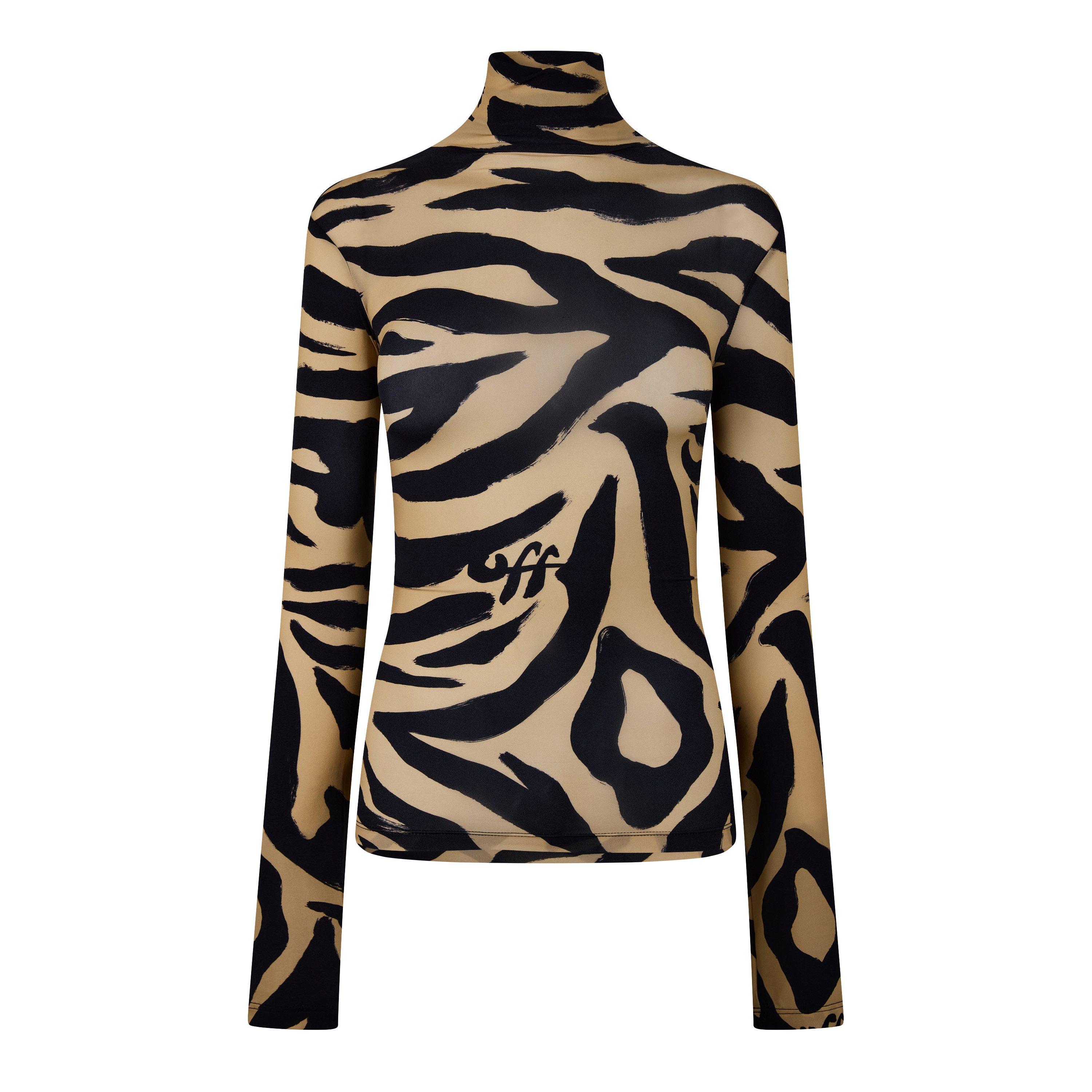 Off White Zebra Turtleneck