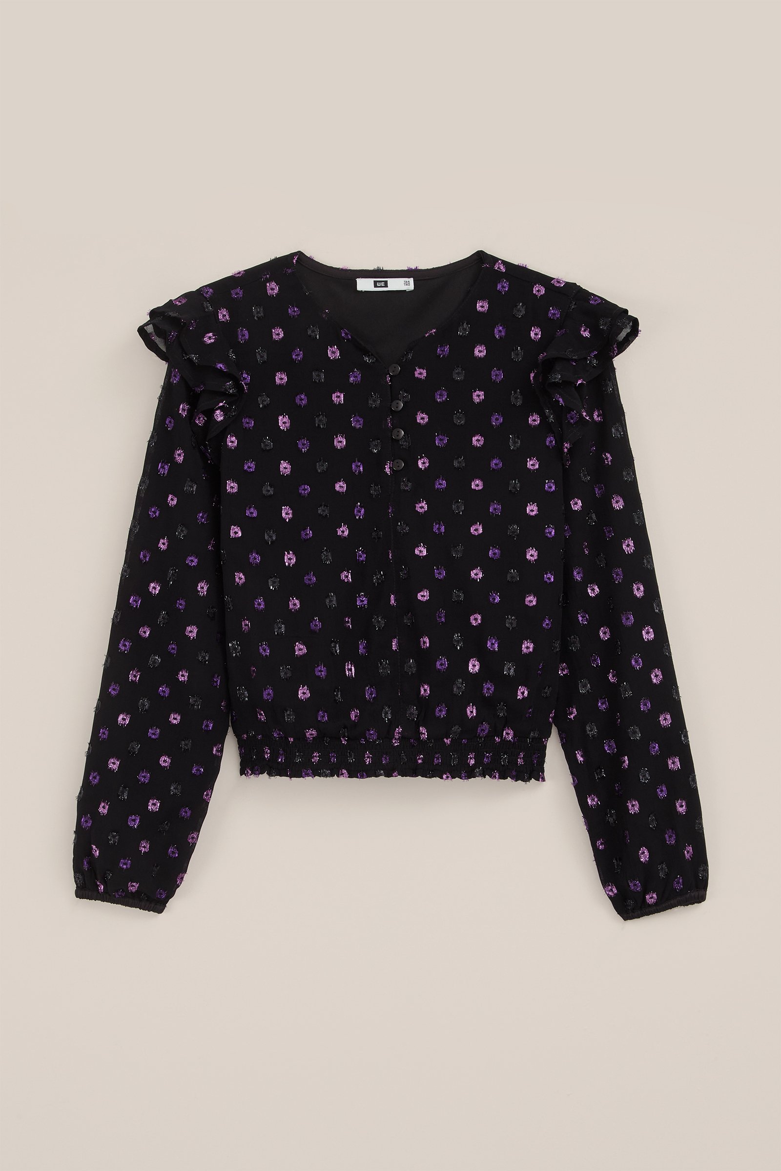 Dames blouse met dessin WE Fashion Paars