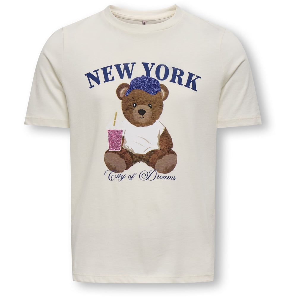 Køb kids ONLY Cloud Dancer New York Rosa Regular T-Shirt