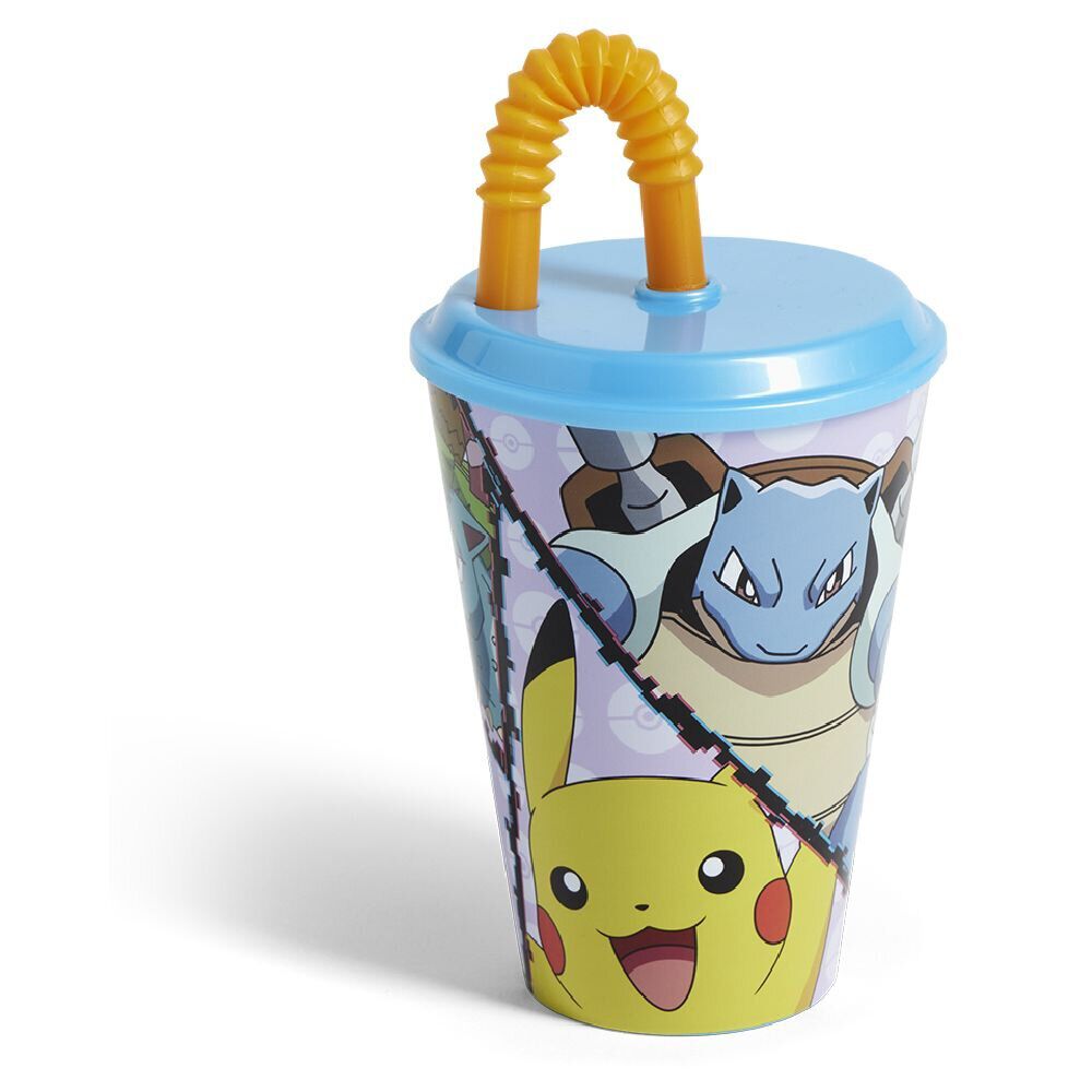 Gobelet enfant avec paille Pokémon Ø9xH16,3cm
