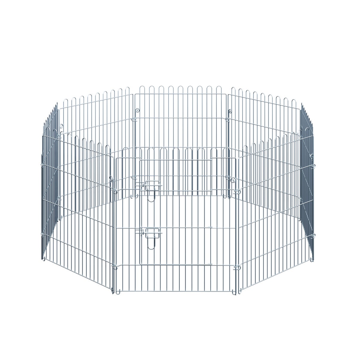 PawHut Puppy Playpen, 63B x 76H cm, staaldraad, zilver