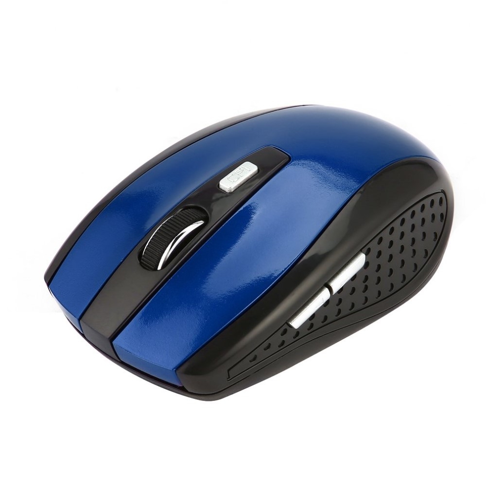 Ergonomische 2.4 GHz Optische Wireless Funk Maus 1600 DPI Schnurlos   USB Dongle - Blau