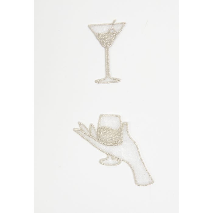 Atelier Veritas-Set 2 patches cocktail wijn 8x4,5cm