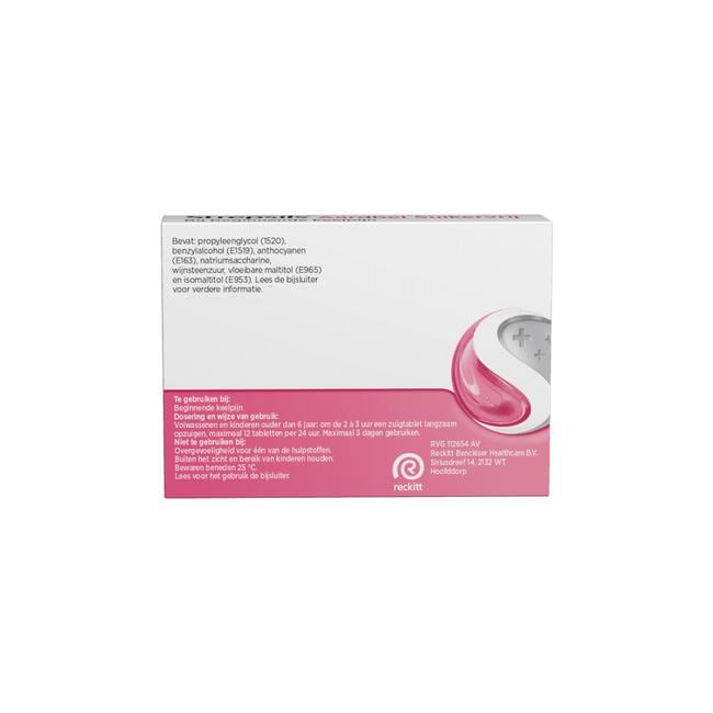 Strepsils Keeltabletten Aardbei Suikervrij 24 stuks