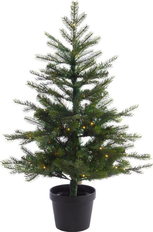 Everlands Mini Kerstboom Tafelboom 120 cm - Groen/Warm Wit - Met 100 LED Lampjes